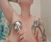 Hot morning shower video Huge natural tits horny girls from babyashlee07 shower video