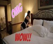 HOT Hotel Maid Didn't Expect This.......(Slutty Room Service Maid Gets FUCKED by Guest) from horny hotel room service girl fucked infront of mirror n she watches herself getting fucked