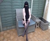 Naked in Niqab Stockings and Suspenders Crotch less knickers from nipuab