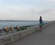 Embankment of Volga-river Khvalynsk-city from river city girls hug wedgie