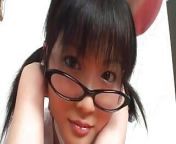 Sweet Asian girl will help you masturbate from cute asian girl with glasses