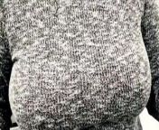 Braless in Sweater from wife braless nipple pokie in kitchen
