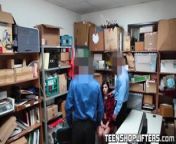 Teen shoplifter Audrey Royal fucked by two security officers from sapna goyal nude
