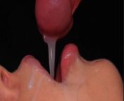 The most Sensual BLOWJOB with mouth, tongue and lips - Amazing cumshot from asmr cum mouth