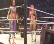 WWE - Bayley and Sasha Banks dancing badly in the ring from wwe bayley pornou