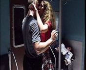 Curious fellow passenger watches playful couple makes love in the subway from naika subhas bed scean sexy