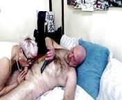 A cool mature whore devotedly sucks a dick to a bald partner and lets him cum on her fucking face ...)) from s cool hot