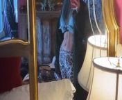 Bella Thorne admiring her abs in a mirror from milf yasmin disney in blue pool squeezes her big juggs