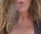 Sexy Cleavage Smoker from hot smoker showing cleavage