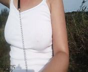 Braless boobwalk in White shirt, see my nipples through the shirt from 견자희 누드