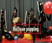 Balloon popping from miss diamond doll