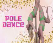 Sexy pole dance from gym pole junior