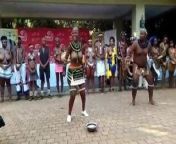 Busty African girl and fat guy doing some sort of show from sorti hashn boobs