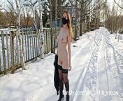 Walk naked in a snowy village from x snowie x