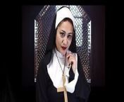 The nun instructs you from holy religious blasphemy