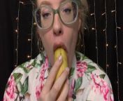 ASMR banana eating from banana orgasm asmr video