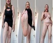 Giantess busty granny MariaOld shows stepgrandson naked body and sexy outfit. POV from granny giantass