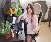 Russian Sex Shop Chubby Assistant Shows a Collection of Dildos and Anal Plugs from rashian sex hd