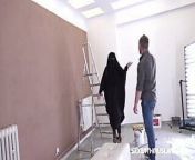 Muslim girl shags with lazy painter from niqab hot teacher