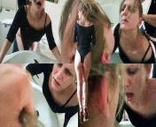 Hard Standing Doggy in front of Mirror with loud moaning, hair pulling and slapping from milf gets hard face slapped