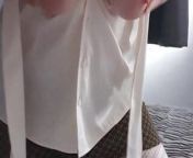 Satin Blouse & Big Natural Titties from aunty blouse boobs slip