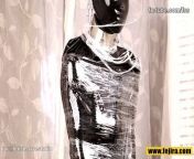 Fejira com Full body wrapped in tight latex clothing and plastic wrap from 18xxx com full hd