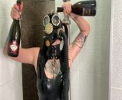 Dominatrix Nika in a gas mask pours wine over her latex body. Latex fetish from sunny xxx hd doll nika purnima videos sex bathroom bang