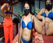 Desi girl akhi playing with her extreme beautiful body parts from bangla hijra blue film