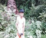 boy cum Masturbation cute outdoor forest from gay solo china