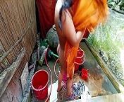 Beautiful Desi village girl bathing in the open. from desi village girl bath video no watermark
