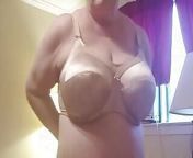 This Horny Granny Rides A Big Black Dildo And Oils Her Huge Tits from cheryl oils her huge boobs what body watch hd porn