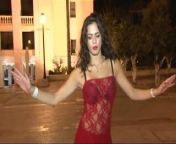 Belly Dance - Nataly Hay in red dress from black and red bra dressing