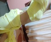 Sexy shemale cum in saree masturbating while blowjob from trans in saree
