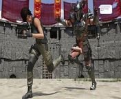 Lara Croft in naughty arena from hentai brown hair arena censored sweat pubic hair pussy cum short hair tears ah