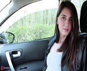 Some masturbation in the car transgender girl from shemale car