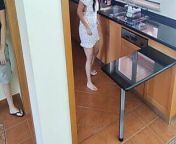 Busty step mother is fucked while cleaning the dishes machine from sexy mom son dish