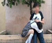 Schoolgirl gets horny and fucks in the park from park school sex