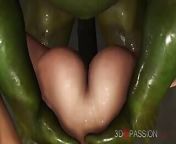 Crazy fuck in the sewer! Sexy blonde gets fucked hard by a green monster from the sexer