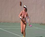 Nude playing tennis from testis nude