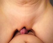 POV Close up ASMR wet pussy sliding cock to cumming from cameltoe pussy