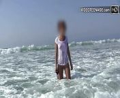 Lovely 19 years old brunette naked at beach from teens at beach