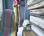 Boob press from hot aunty back press by in saree