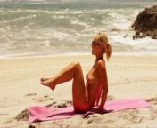 Eila Adams beach exercise. from eila adams doing naked yoga from