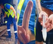 Railway worker TimonRDD found a used condom and added his sperm there from masturbation sperm men gay men