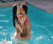 Lana Rhoads, Deep French kiss And Blowjob at Swimming pool from hot french kiss video