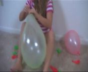 BBW Krtisty plays with Balloons from bbw balloon belly play