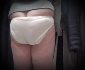 In a fitting room in a public store, the camera caught a chubby milf with a gorgeous ass in transparent panties. PAWG. from shop big ass lady