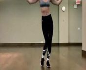 Nina Agdal dancing at the gym from indian girl dance cleavage