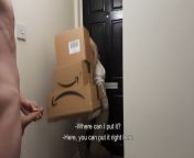 Amazon delivery girl couldn't resist naked jerking off guy. from amazon sexy nude