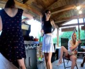 Hot and horny Leon Lambert Girls without underwear have a BBQ Party Outdoors within Short Skirt Summer Dress from hot girl bra and underwear xxx mujr